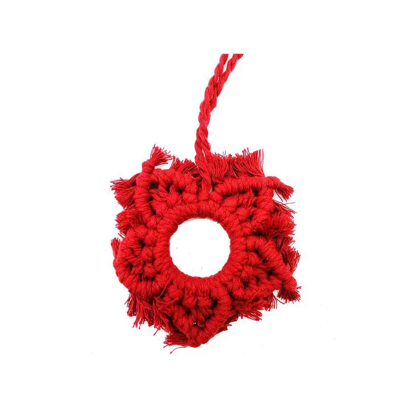 Colgante de árbol Estrella Macramé Cotidiana roja 12 cm