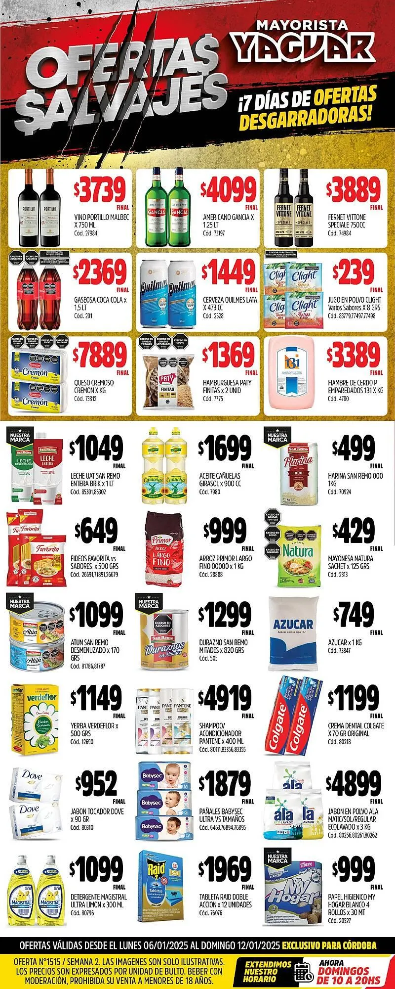 Ofertas de Catálogo Supermercados Yaguar 6 de enero al 12 de enero 2025 - Página 1 del catálogo