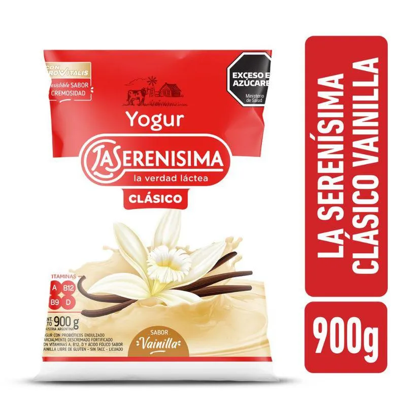 Yogur bebible vainilla La SerenÍsima Clásico 900gr