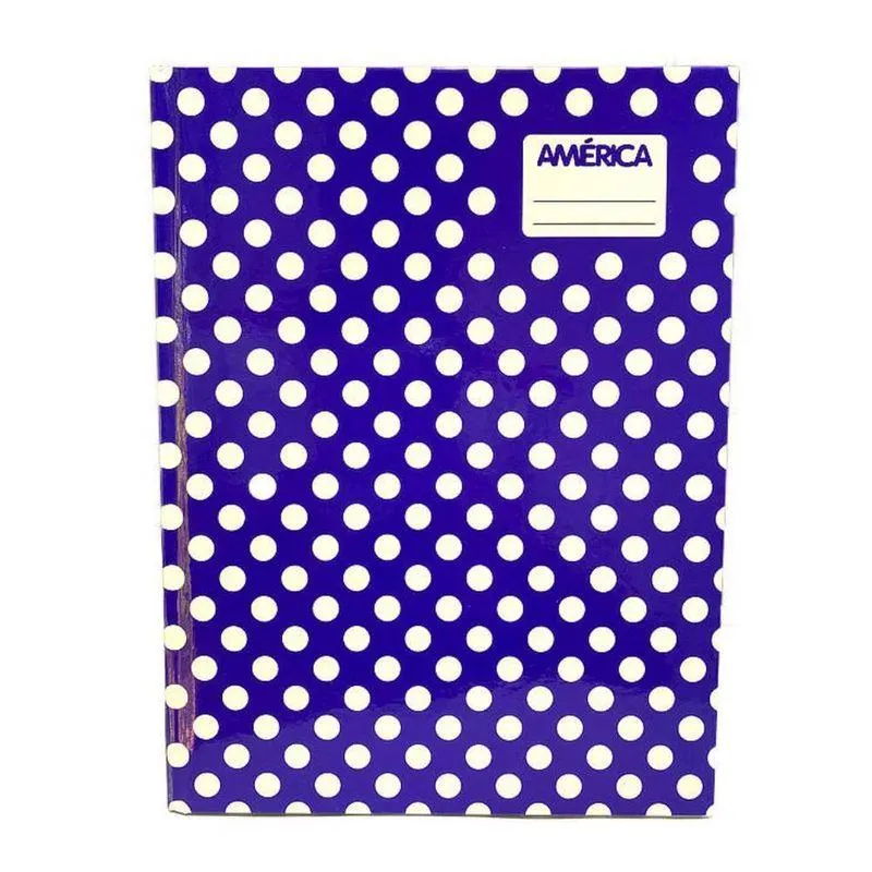 CUADERNO AMERICA AZUL RAYADO TAPAS DURAS LUNARES X 42 HOJAS