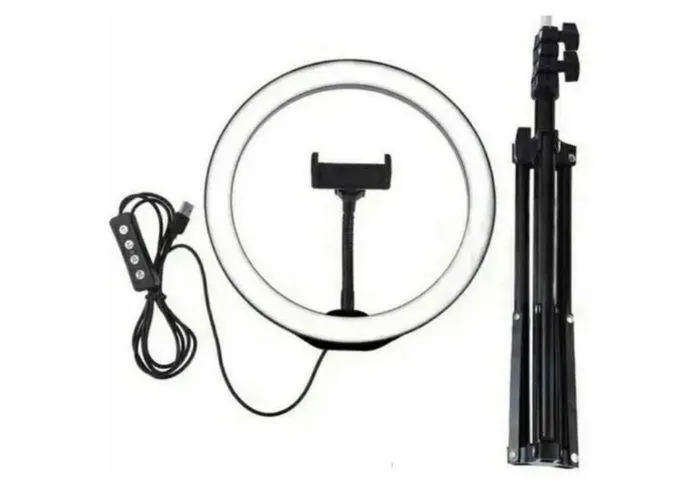 Aro de Luz con Anillo Selfie 26 Cm con Tripode de 2 Mts
