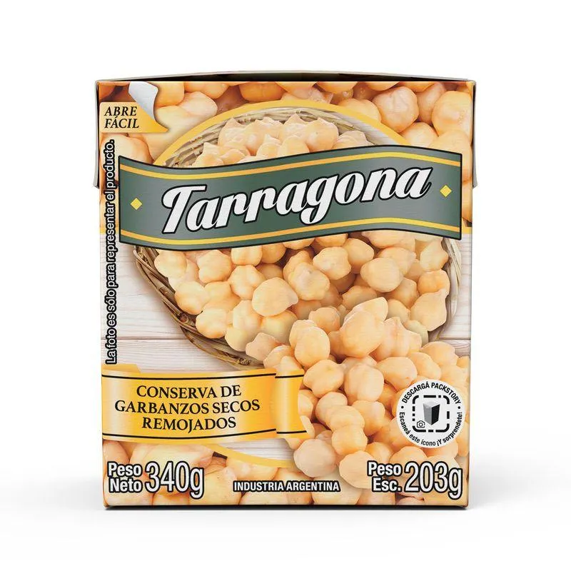 Garbanzos secos Tarragona remojadas 340 g.