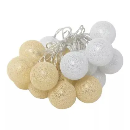 Guirnalda a batería de 20 luces Bolas amarillo y blanco
