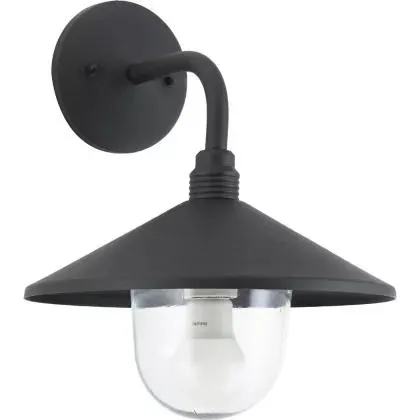 Farol de pared Horten E27 Negro