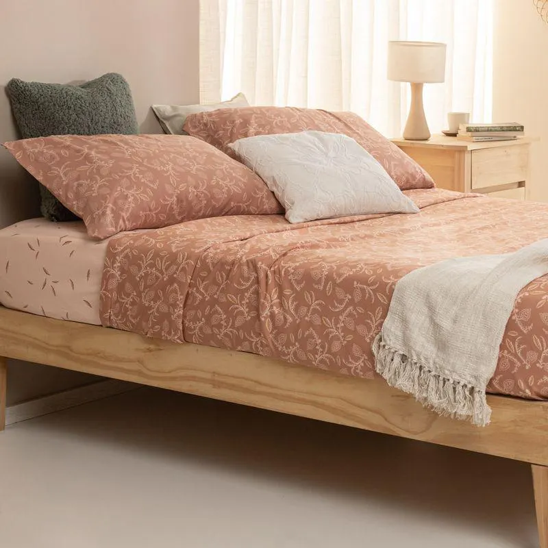 Juego de Sábanas Extra Queen Size Extra Suave Flores de Otoño