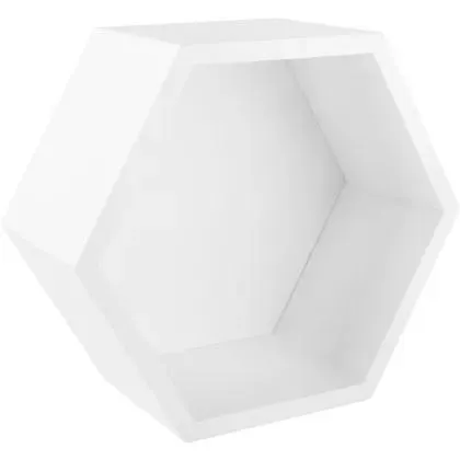Estante de melamina hexagonal blanco 27 x 23.4 x 12 cm