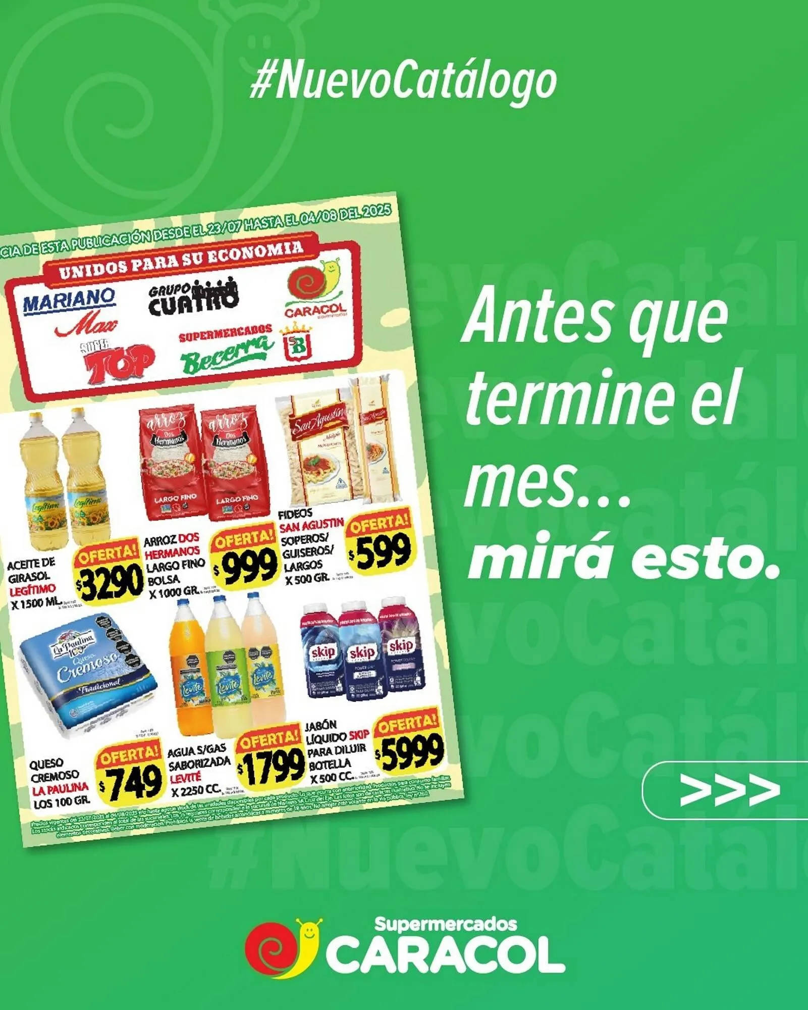 Ofertas de Catálogo Supermercados Caracol 23 de julio al 4 de agosto 2025 - Página 1 del catálogo
