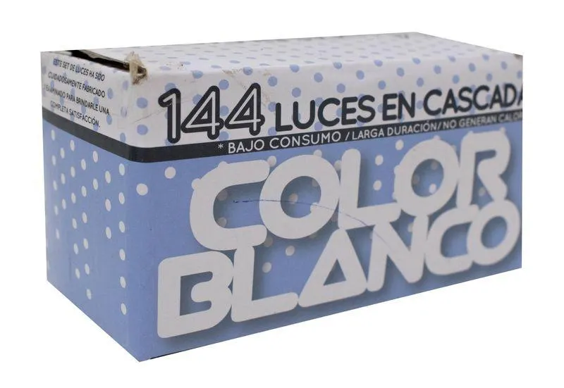 Adorno Navideño 144 Luces Cortina Blanca