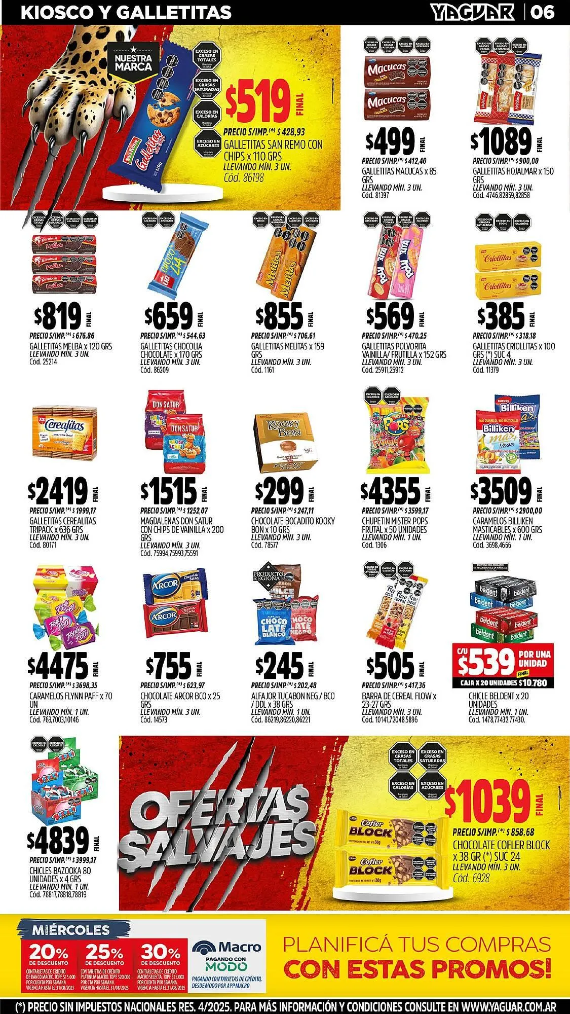 Ofertas de Catálogo Supermercados Yaguar 4 de agosto al 11 de agosto 2025 - Página 6 del catálogo