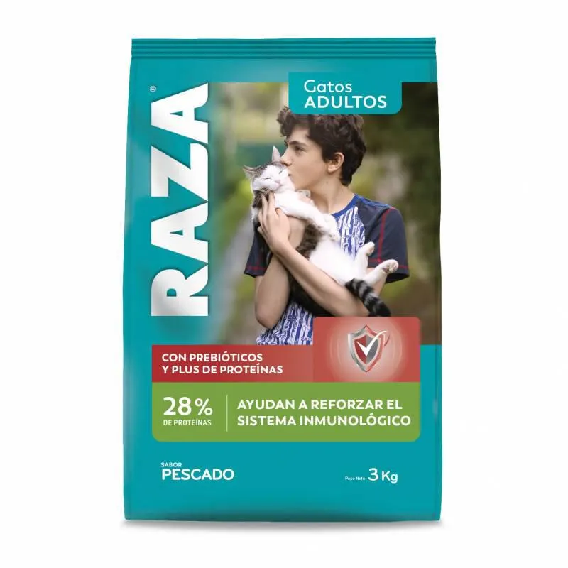 Alimento para Gato Pescado con Prebióticos Raza x 3 Kg.