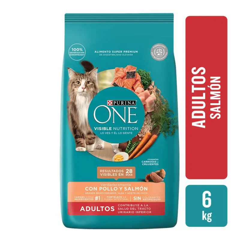Alimento para Gato Adulto Salmon Purina One x 6 Kg.