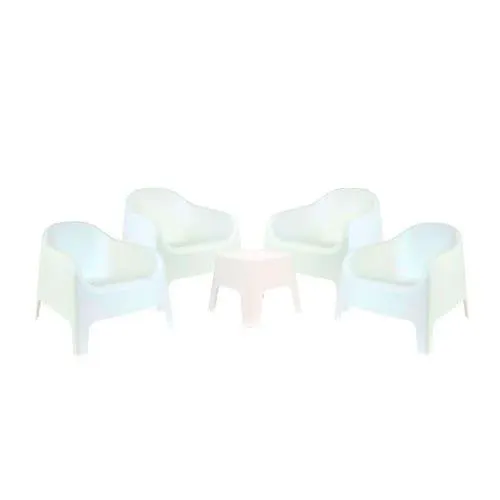 Set de 4 sillones skarpo blanco 71x73 cm con mesa auxiliar Garden Life