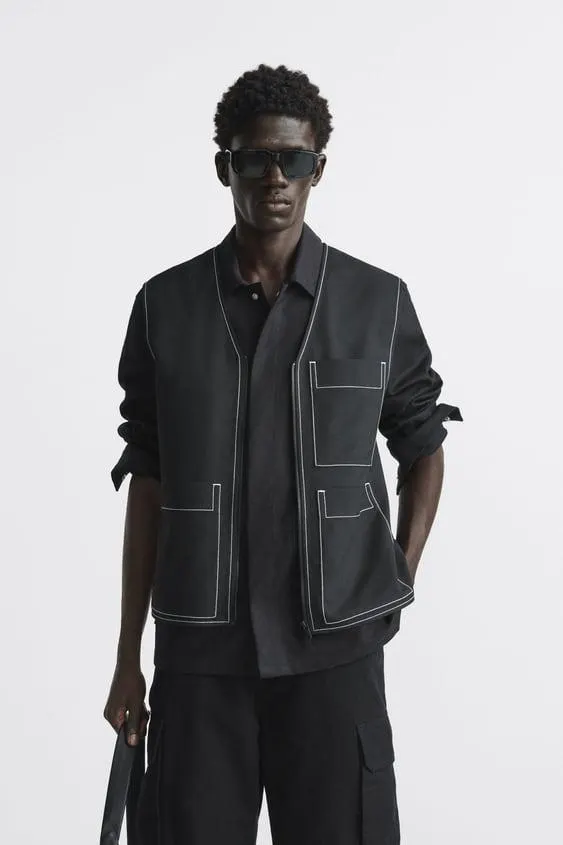 CHALECO PESPUNTES CONTRASTE