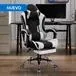 Silla de escritorio gamer regulable masajeadora Matrix blanco y negro