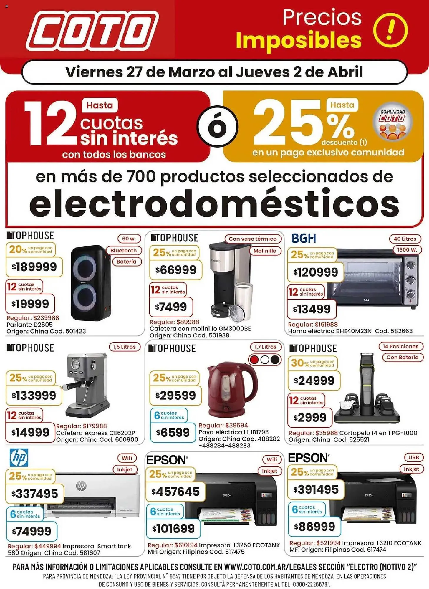 Ofertas de Catálogo Coto 27 de marzo al 3 de abril 2026 - Página 1 del catálogo