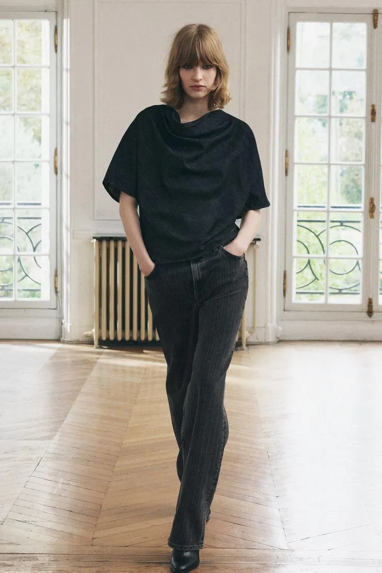 TOP FLUIDO DENIM ZW COLLECTION