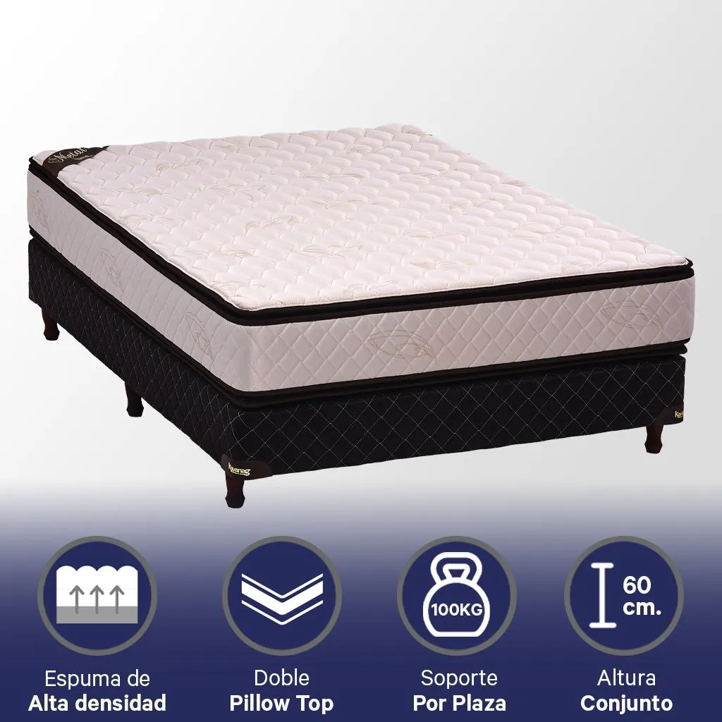 Conjunto Sommier Metal Kavanag 140 x 190 x 28