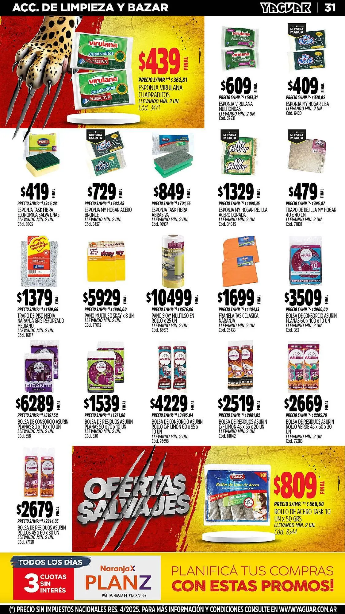 Ofertas de Catálogo Supermercados Yaguar 11 de agosto al 18 de agosto 2025 - Página 33 del catálogo