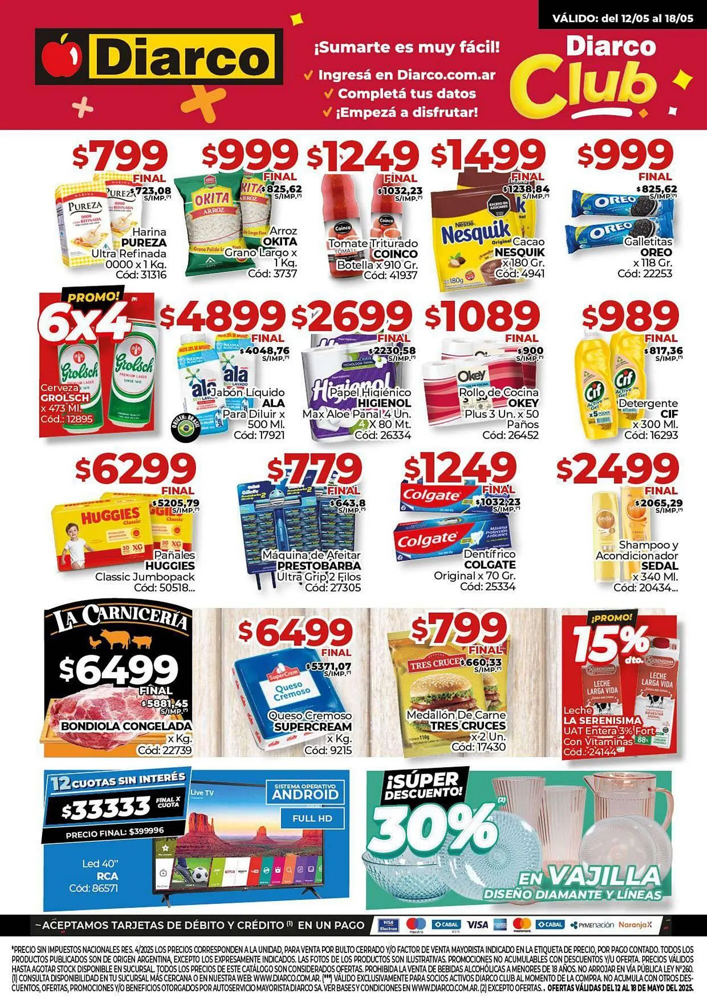 Ofertas de Catálogo Diarco 12 de mayo al 18 de mayo 2025 - Página 1 del catálogo