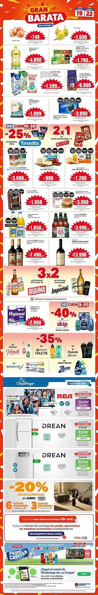 Ofertas de Catálogo Cooperativa Obrera 19 de marzo al 22 de marzo 2026 - Página 1 del catálogo