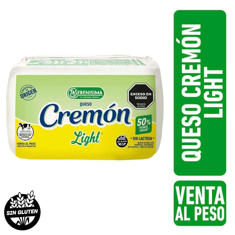 Queso Doble Crema Sin Lactosa Cremón Paquete X Kg La Serenisima