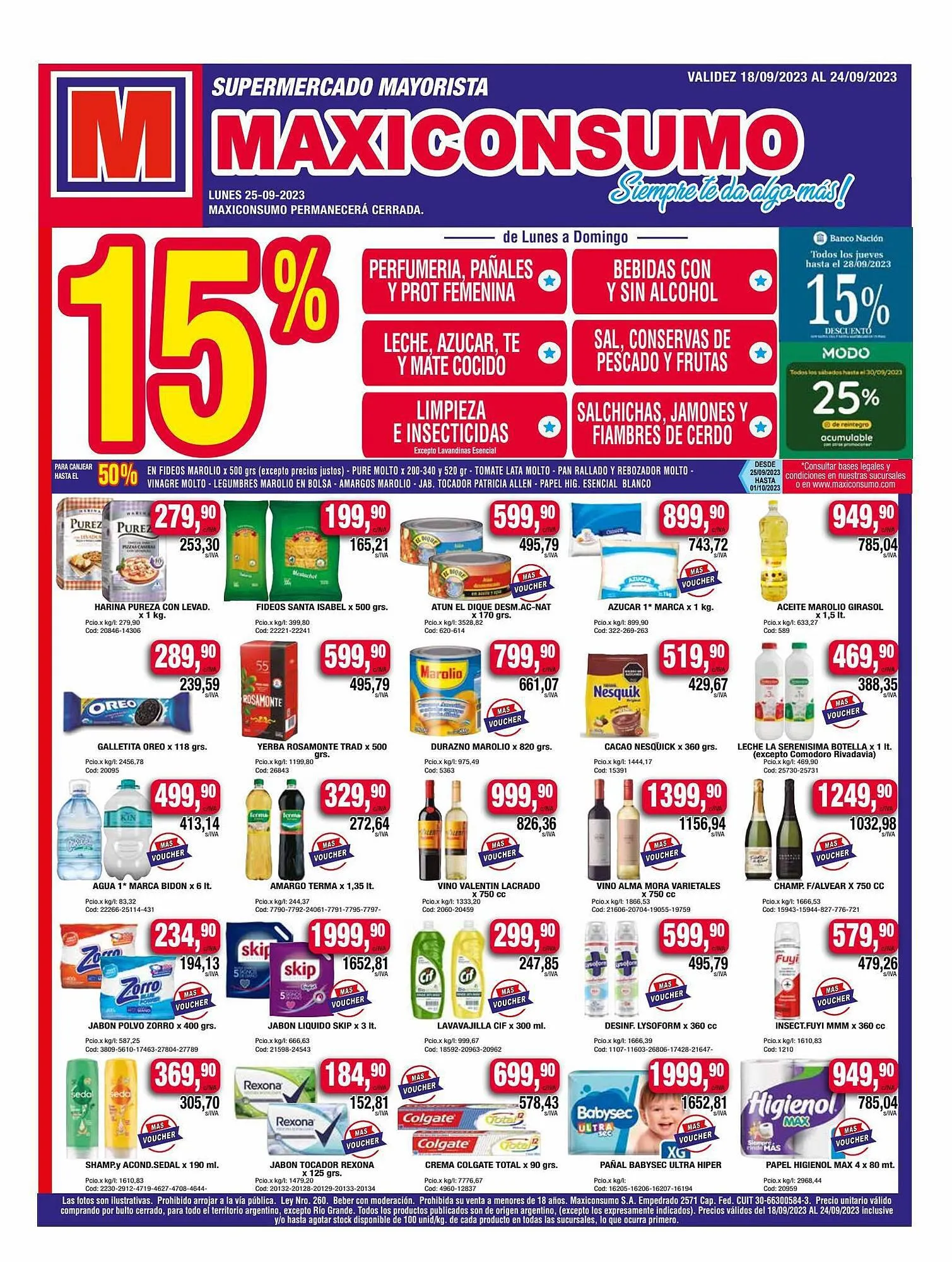 Ofertas de Catálogo Maxiconsumo 18 de septiembre al 24 de septiembre 2023 - Página 1 del catálogo