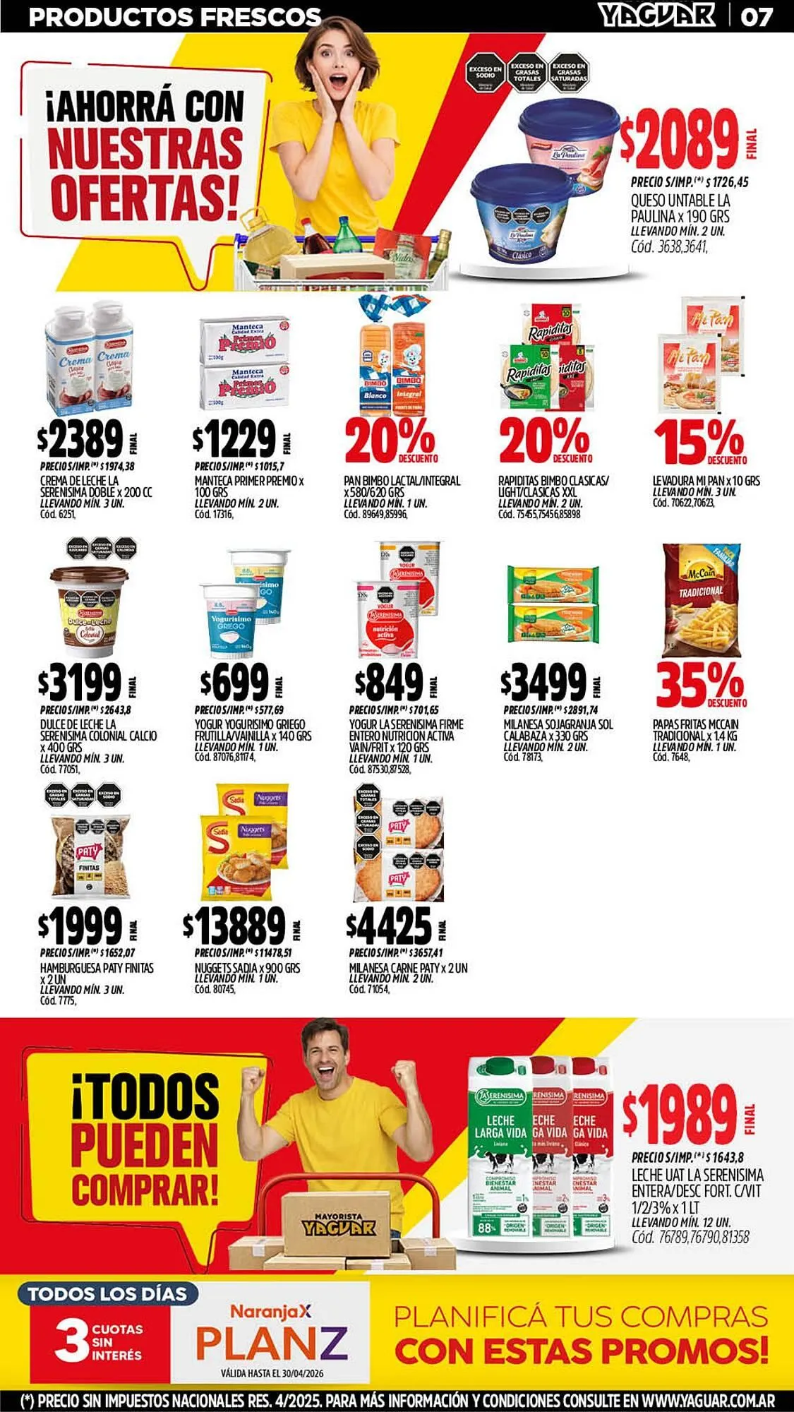 Ofertas de Catálogo Supermercados Yaguar 4 de mayo al 10 de mayo 2026 - Página 7 del catálogo