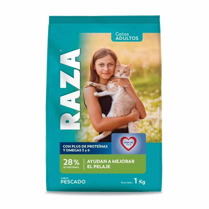 Alimento para Gato Pescado con Omega Raza x 1 Kg.