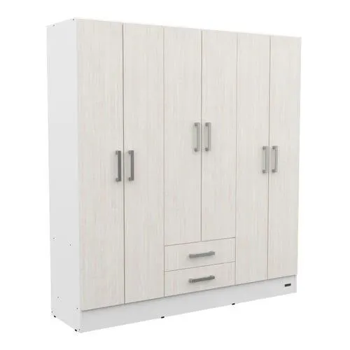 Placard Dakar 6 puertas melamina cuerpo blanco puertas venezia Mosconi