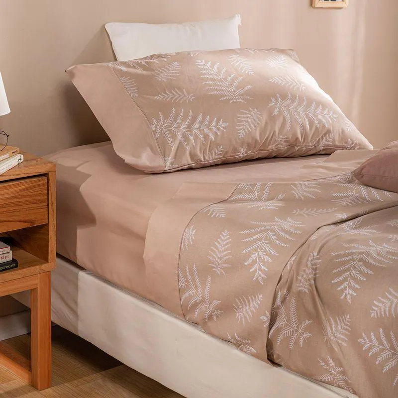 Juego de Sábanas Twin Size Algodón Peinado Palmera Hoja