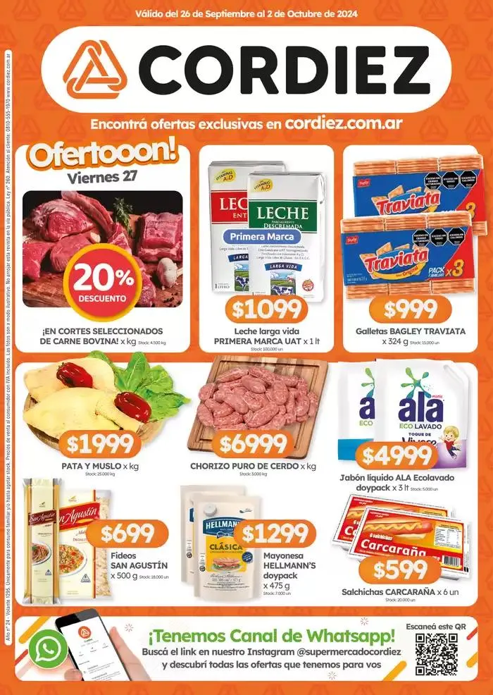 Ofertas de Ofertas Cordiez 26 de septiembre al 2 de octubre 2024 - Página 1 del catálogo