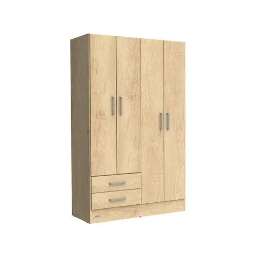 Ropero placard 4 puertas express 2 cajones bambú neb nat Mosconi