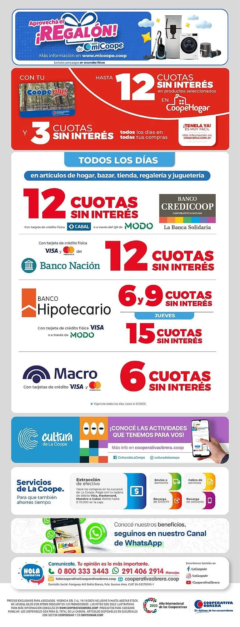 Ofertas de Catálogo Cooperativa Obrera 2 de octubre al 20 de octubre 2025 - Página 18 del catálogo