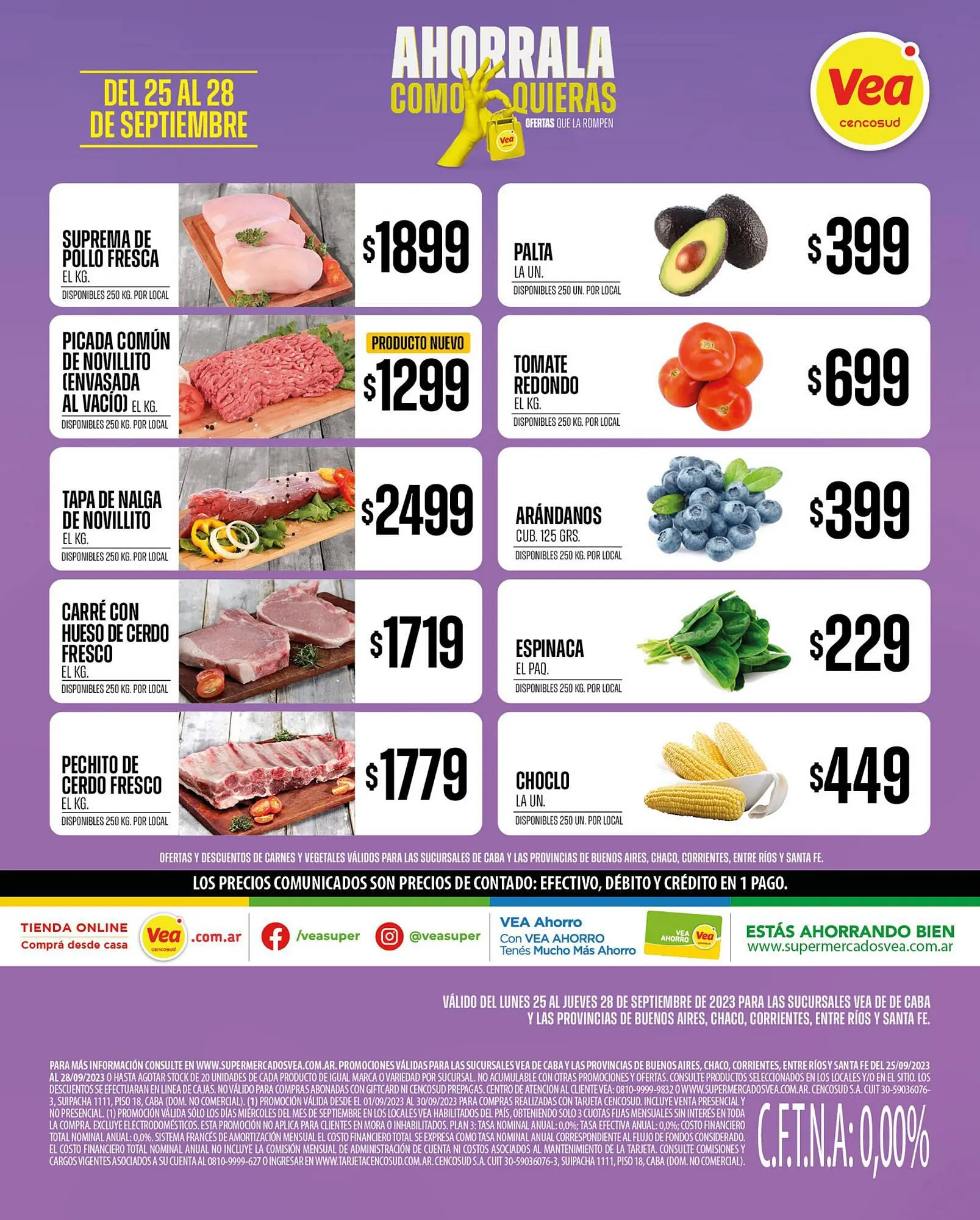 Ofertas de Catálogo Supermercados Vea 25 de septiembre al 28 de septiembre 2023 - Página 1 del catálogo