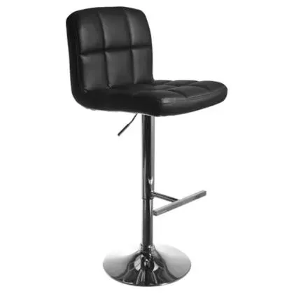 Silla de bar desayunadora ecocuero negro