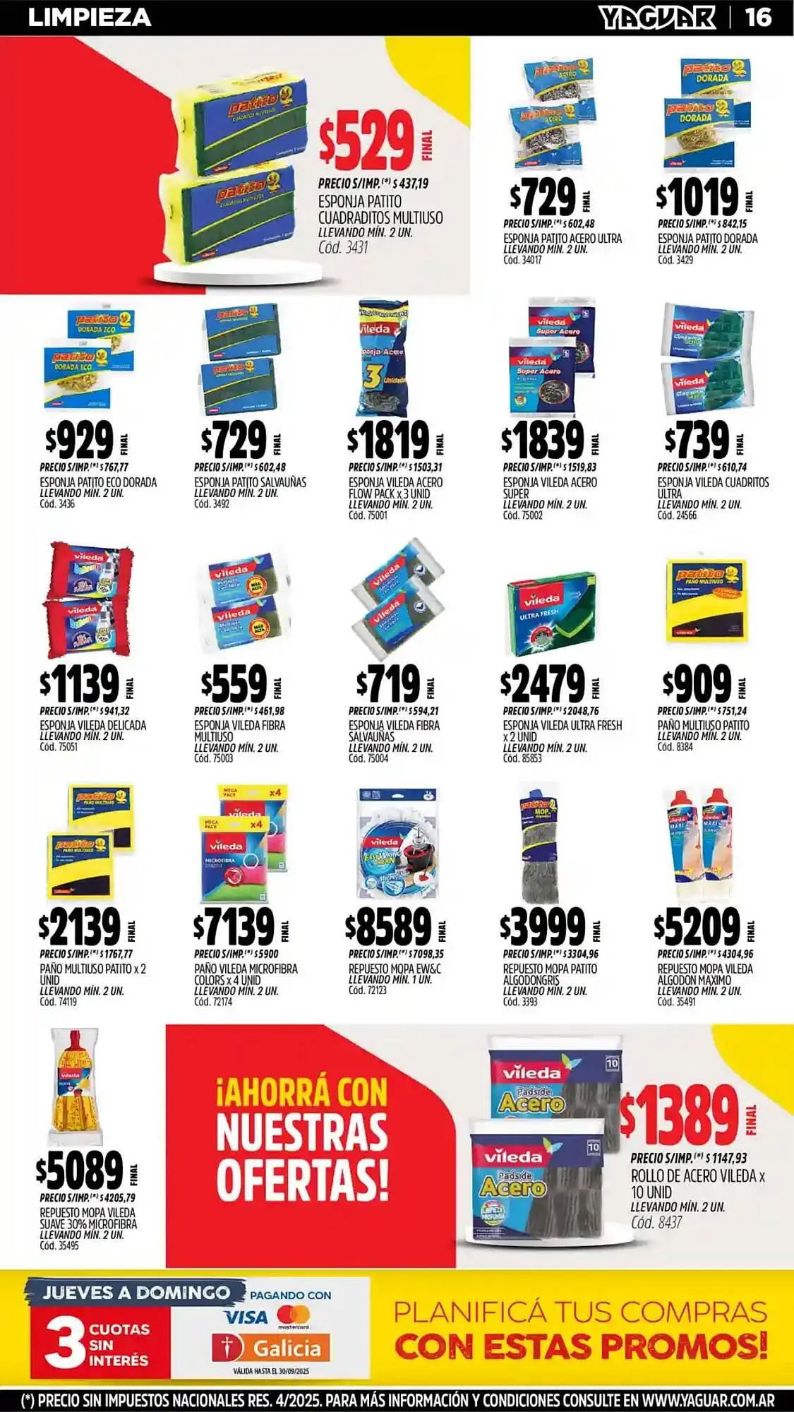 Ofertas de catálogo Supermercados Yaguar 1 de septiembre al 8 de septiembre 2025 - Página 9 del catálogo