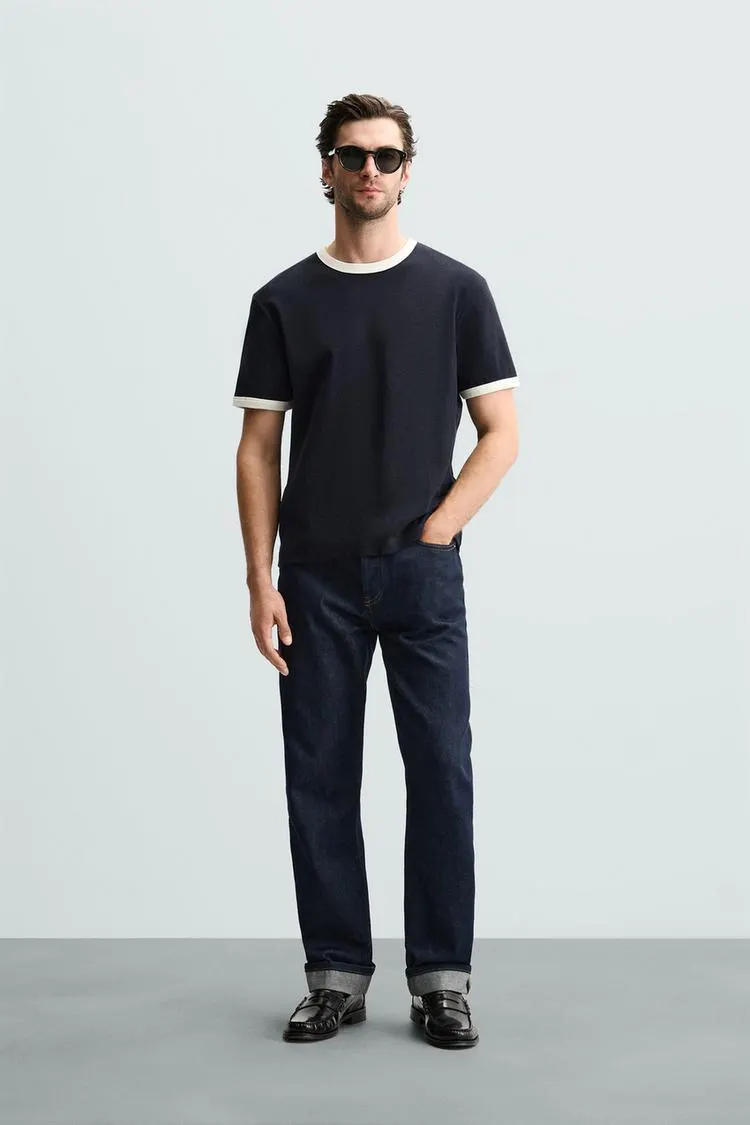 CAMISETA RIB CONTRASTE BÁSICA