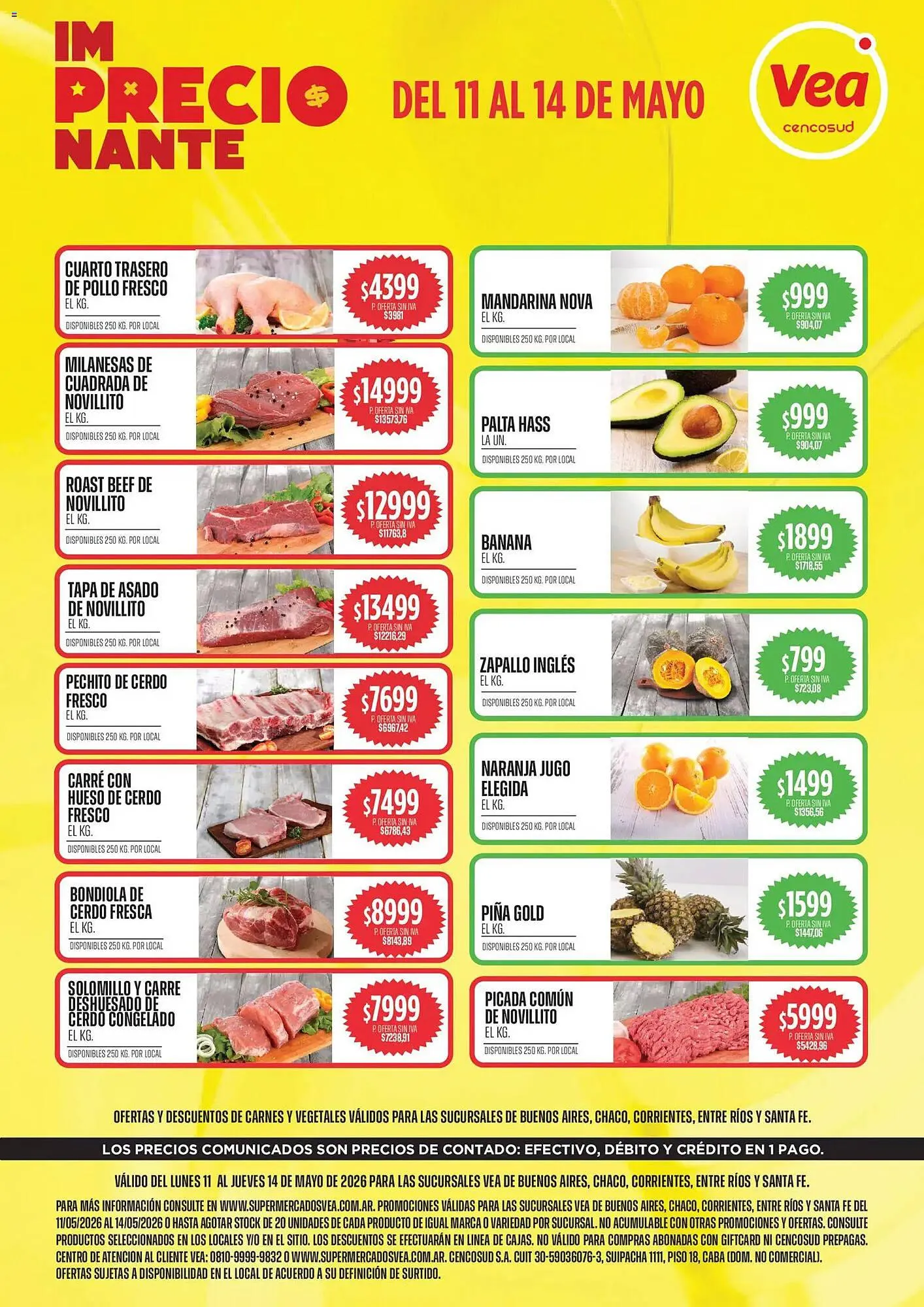 Ofertas de Catálogo Supermercados Vea 11 de mayo al 14 de mayo 2026 - Página 1 del catálogo