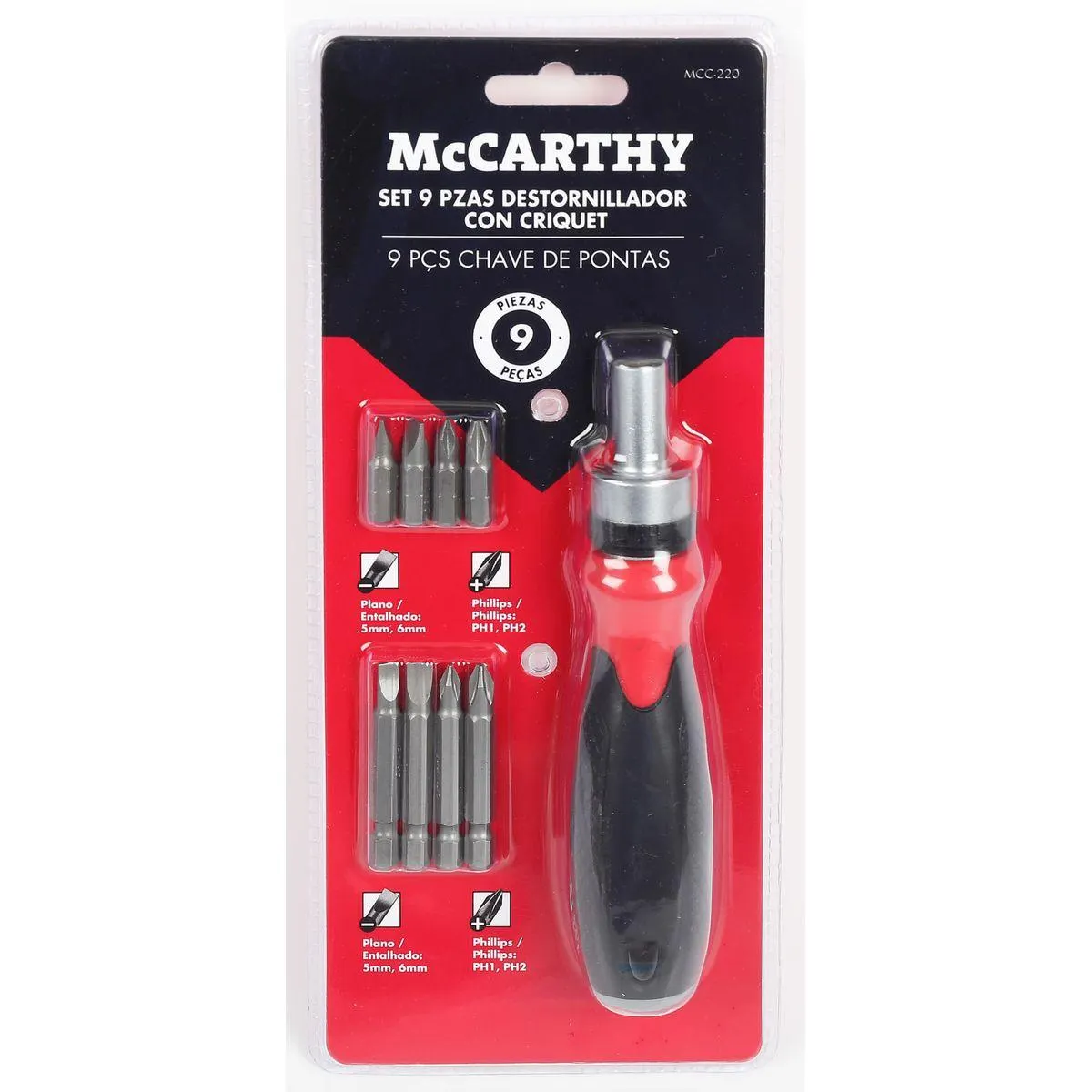 Set destornillador Llave crique 9 piezas Mc Carthy