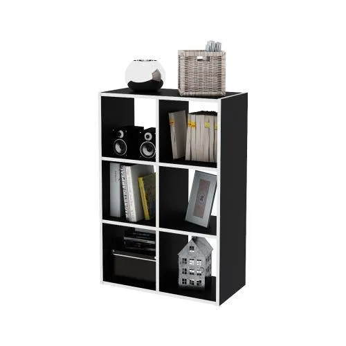 Organizador cubo 6 espacios CU6 negro y blanco Centro Estant