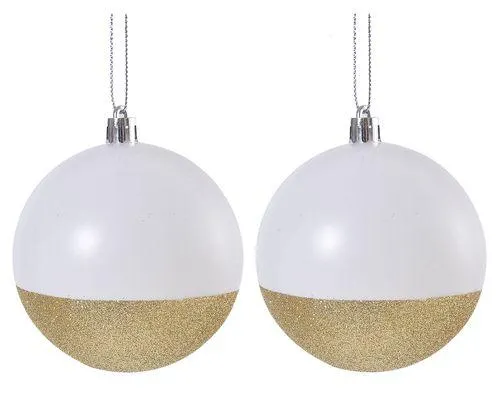 Set de 2 Esferas navideñas Mitad Cotidiana metálica 8 cm
