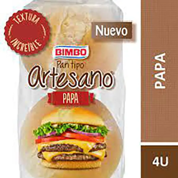 BIMBO ARTESANO PAN PAPA HAMBURGUESA X4U