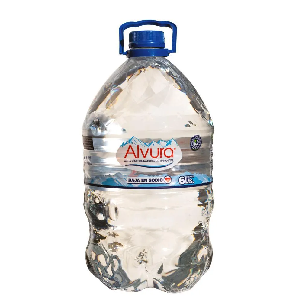Agua Mineral Natural De Manantial Alvura Bidón 6 L