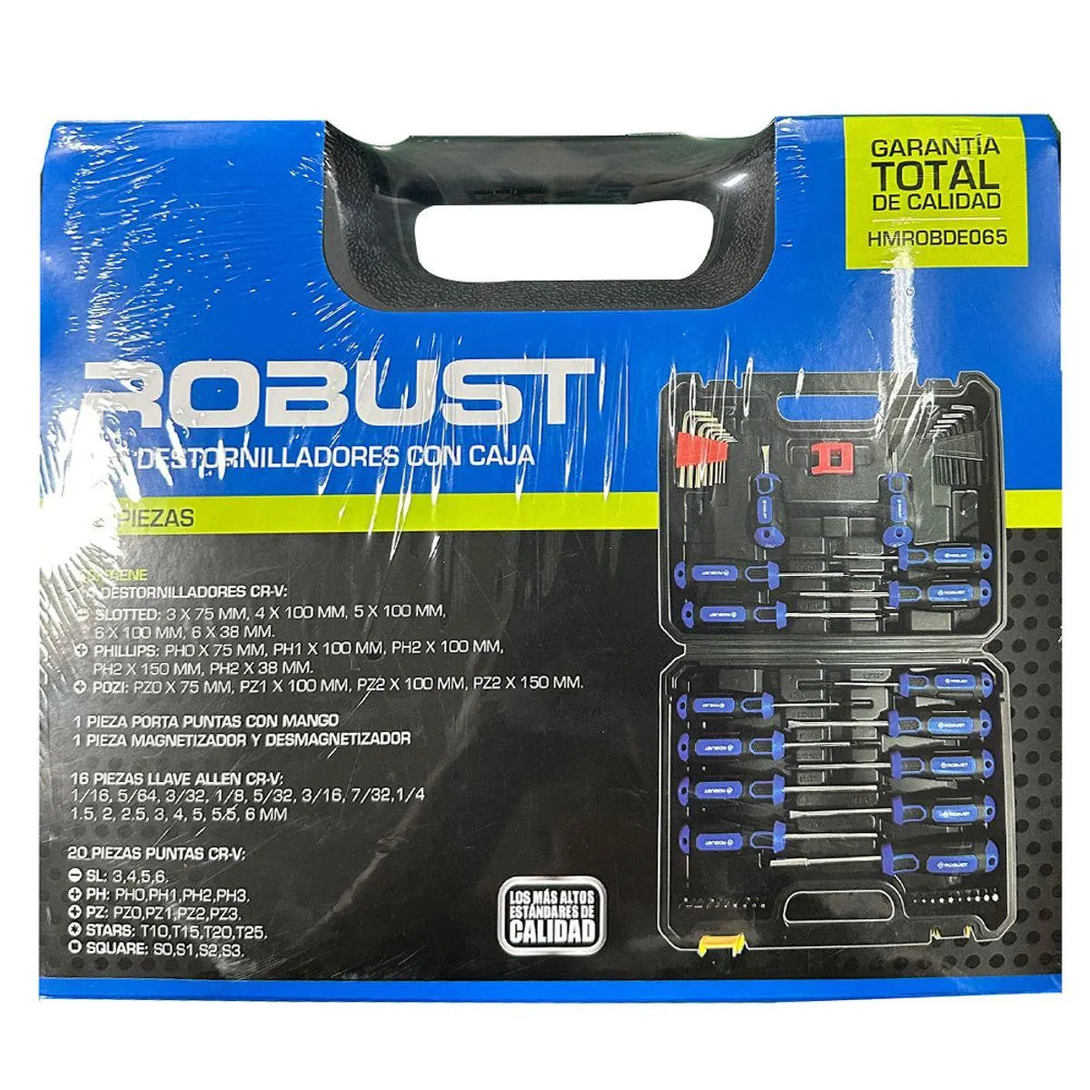 Set de Destornilladores y Llaves Allen 52 Piezas con Caja Robust