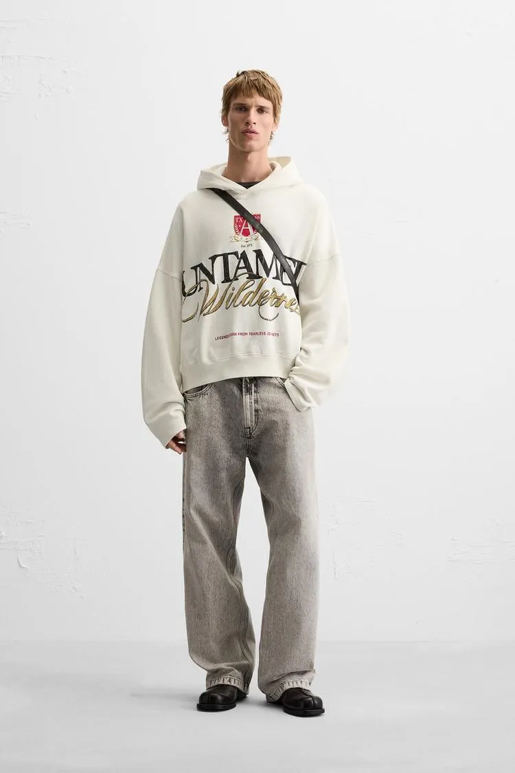 SUDADERA TEXTO ESTAMPADO