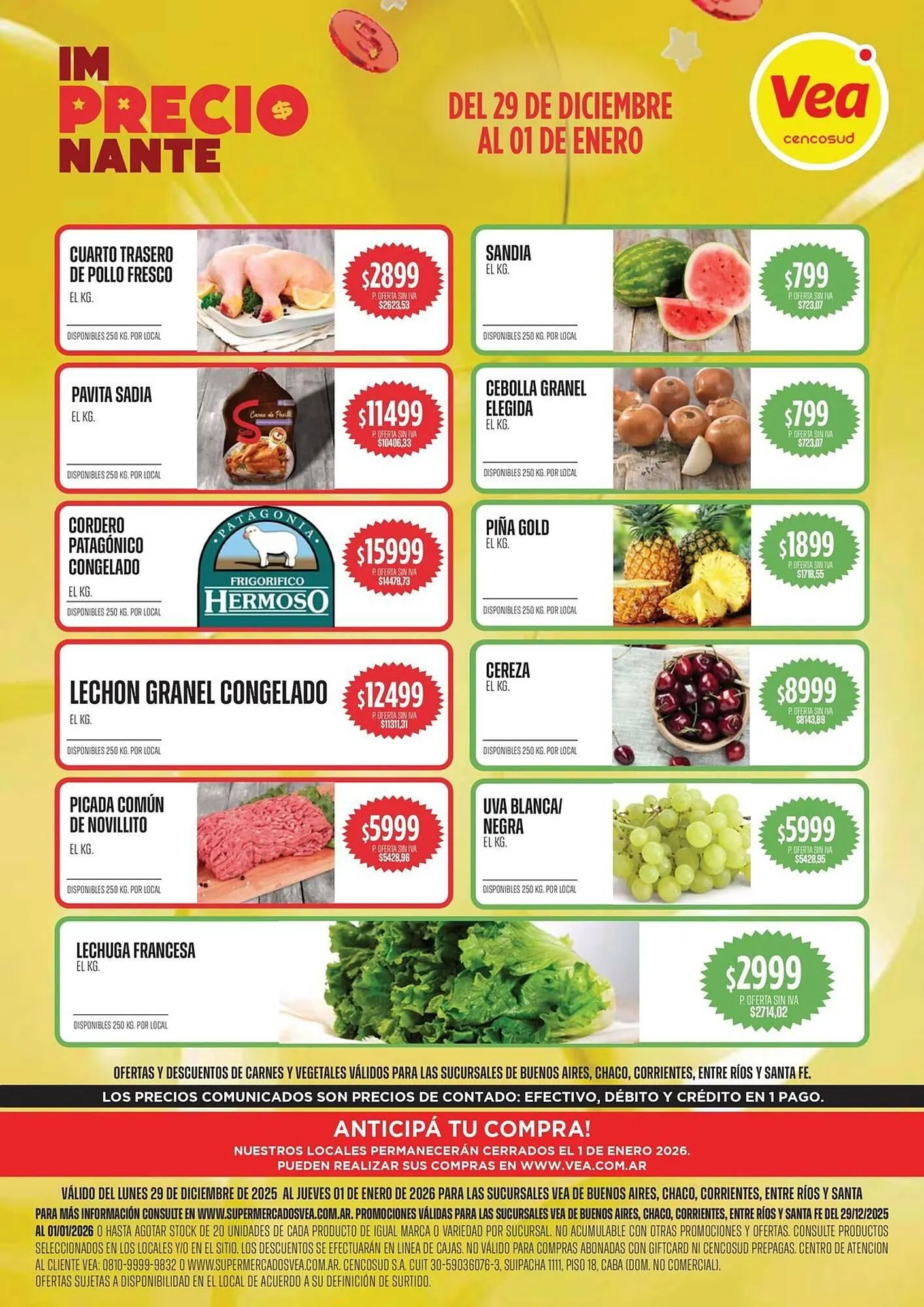 Ofertas de Catálogo Supermercados Vea 29 de diciembre al 1 de enero 2026 - Página 1 del catálogo