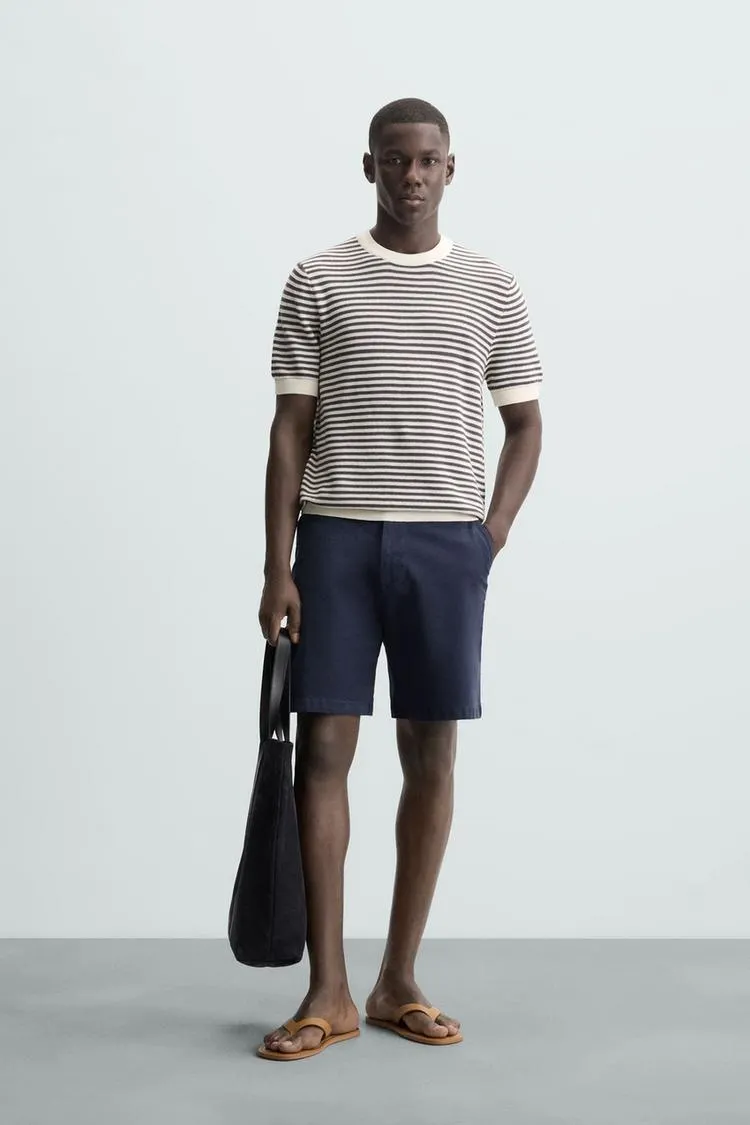 CAMISETA PUNTO CALADO RAYAS