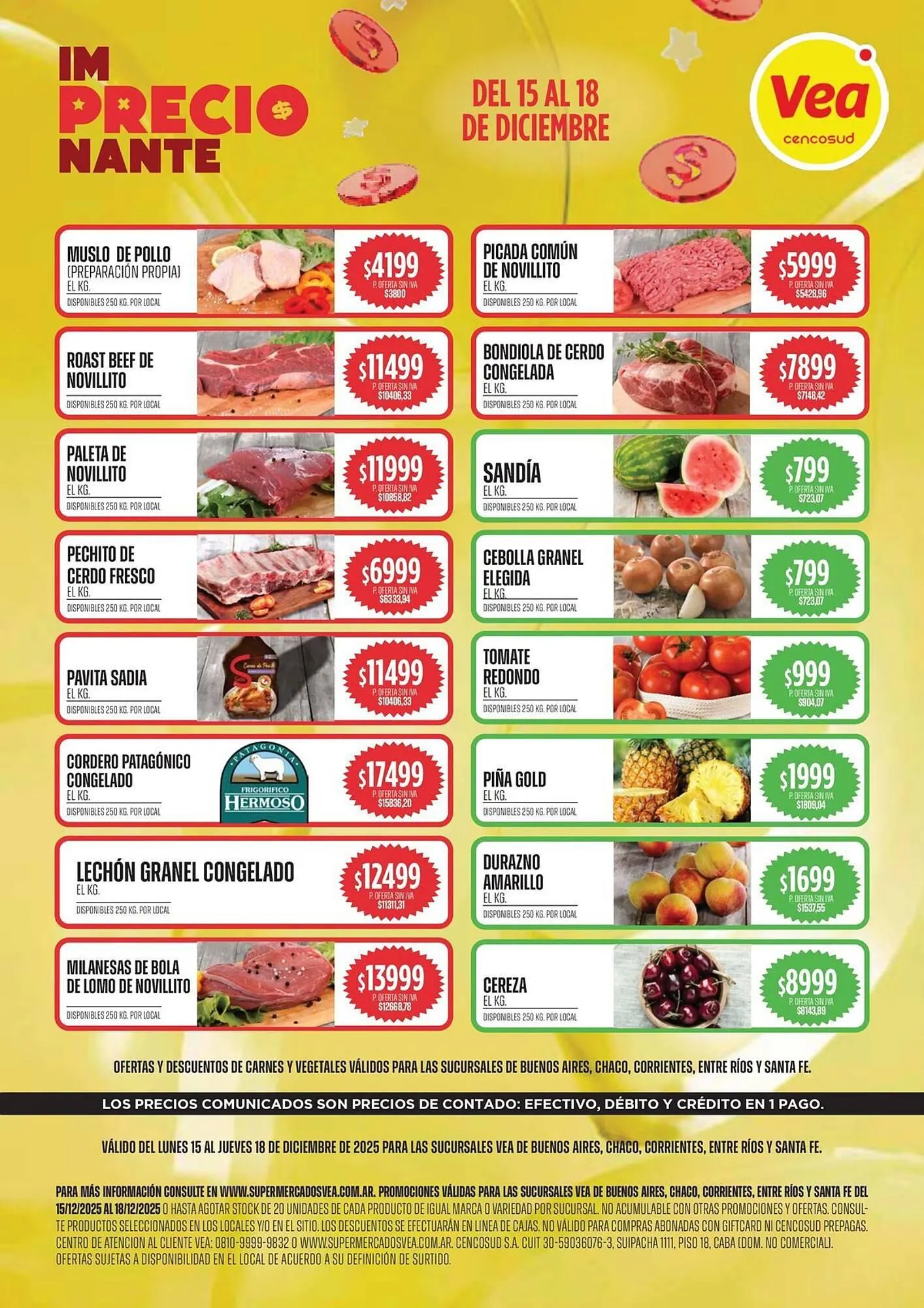 Ofertas de Catálogo Supermercados Vea 15 de diciembre al 18 de diciembre 2025 - Página 1 del catálogo