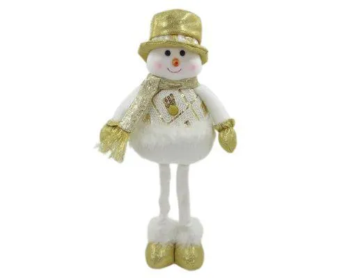 Muñeco de navidad Snowman Cotidiana blanco/gold 48 cm