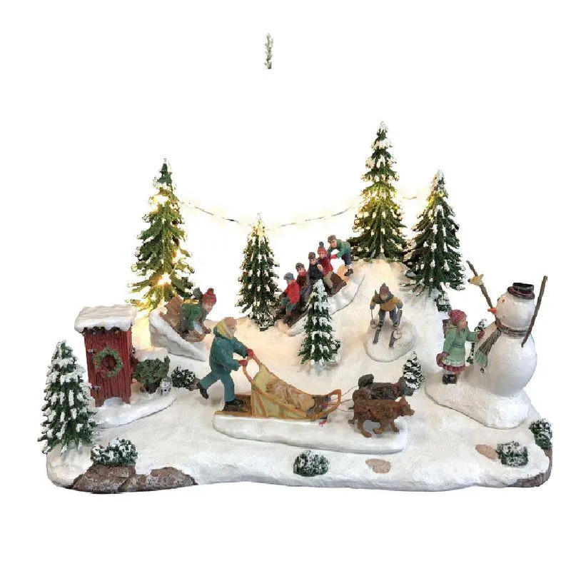 Figura Villa Escenas de Nieve Cotidiana 33.5x22x18 cm